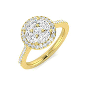 Diamond Derby Cluster Ring in 10K/14K gold and platinum with certified lab-grown or natural diamonds