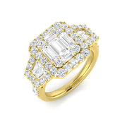 Lab-Grown Baguette & Round Cut Diamond Engagement Ring in 10K/14K gold and platinum with certified lab-grown or natural diamonds