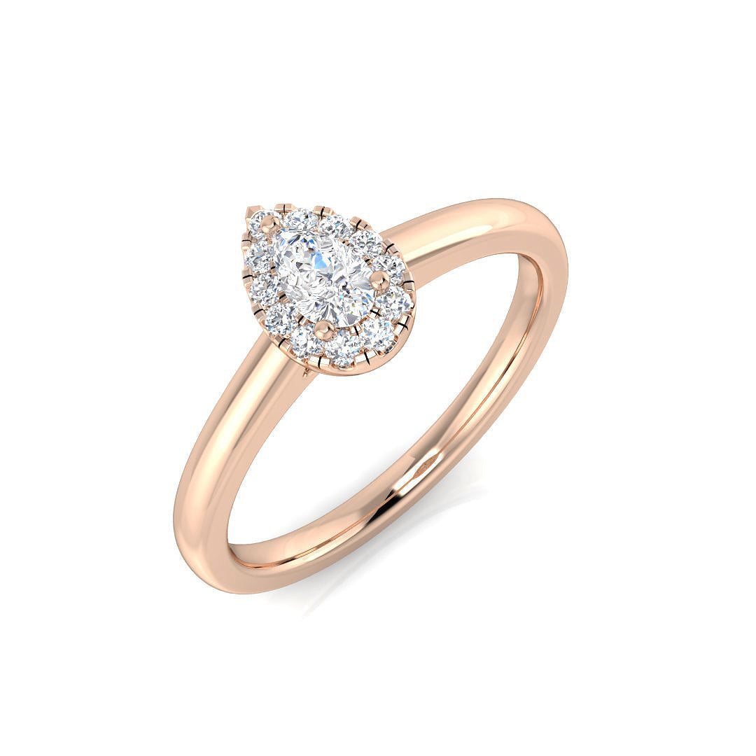 Diamond Glamik Halo Ring in 10K/14K gold and platinum with certified lab-grown or natural diamonds