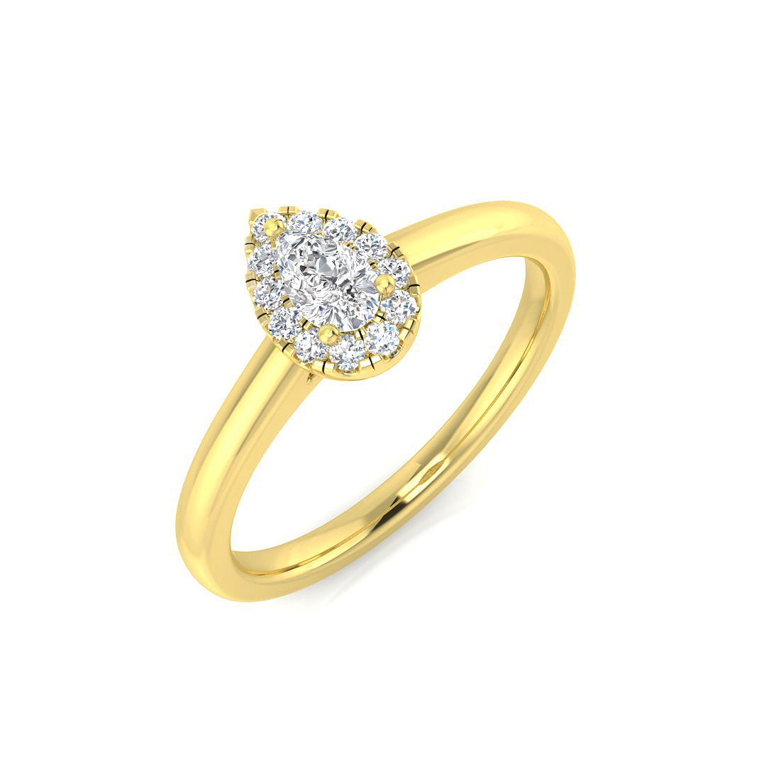 Diamond Glamik Halo Ring in 10K/14K gold and platinum with certified lab-grown or natural diamonds