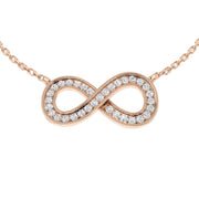 Infinity Diamond Necklace 0.2 in 10K/14K gold and platinum with certified lab-grown or natural diamonds
