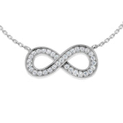 Infinity Diamond Necklace 0.2 in 10K/14K gold and platinum with certified lab-grown or natural diamonds
