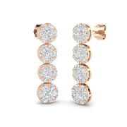 Luoxy 1.75ct Gold Drop & Trilogy Diamond Earrings - Luxury Jewelry in 10K/14K gold and platinum with certified lab-grown or natural diamonds