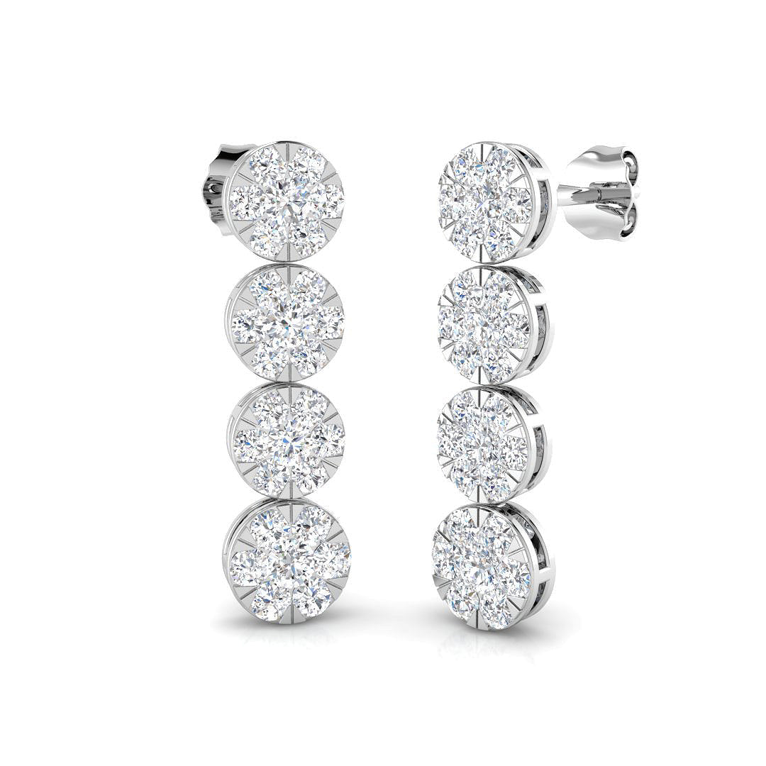Luoxy 1.75ct Gold Drop & Trilogy Diamond Earrings - Luxury Jewelry in 10K/14K gold and platinum with certified lab-grown or natural diamonds