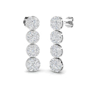 Luoxy 1.75ct Gold Drop & Trilogy Diamond Earrings - Luxury Jewelry in 10K/14K gold and platinum with certified lab-grown or natural diamonds