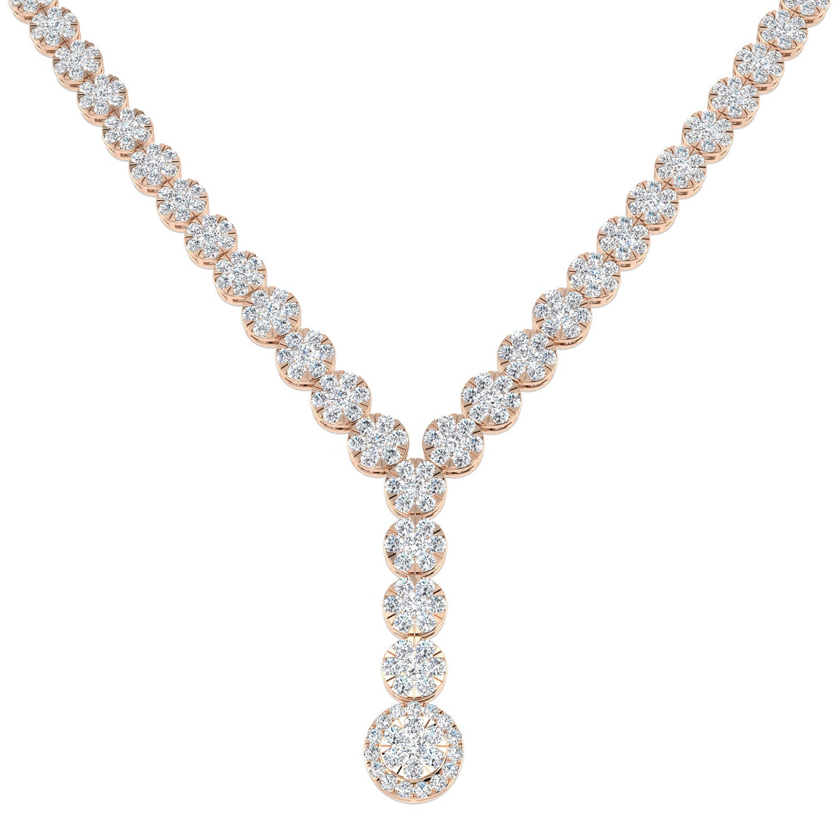 Diamond Tennis Necklace Pendant 9.5ct in 10K/14K gold and platinum with certified lab-grown or natural diamonds