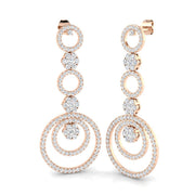 Sleky Gold Drop & Trilogy Diamond Earrings - 3.5ct Luxury Jewelry in 10K/14K gold and platinum with certified lab-grown or natural diamonds