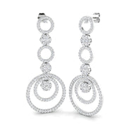 Sleky Gold Drop & Trilogy Diamond Earrings - 3.5ct Luxury Jewelry in 10K/14K gold and platinum with certified lab-grown or natural diamonds