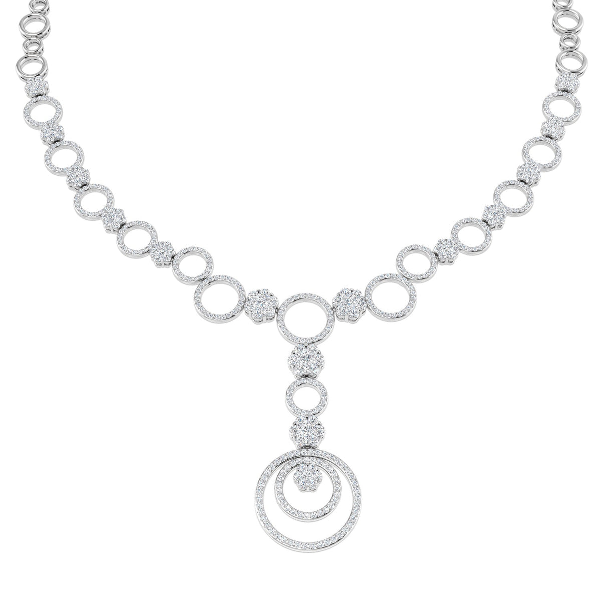 Diamond Circle Necklace 6.5ct Gold in 10K/14K gold and platinum with certified lab-grown or natural diamonds