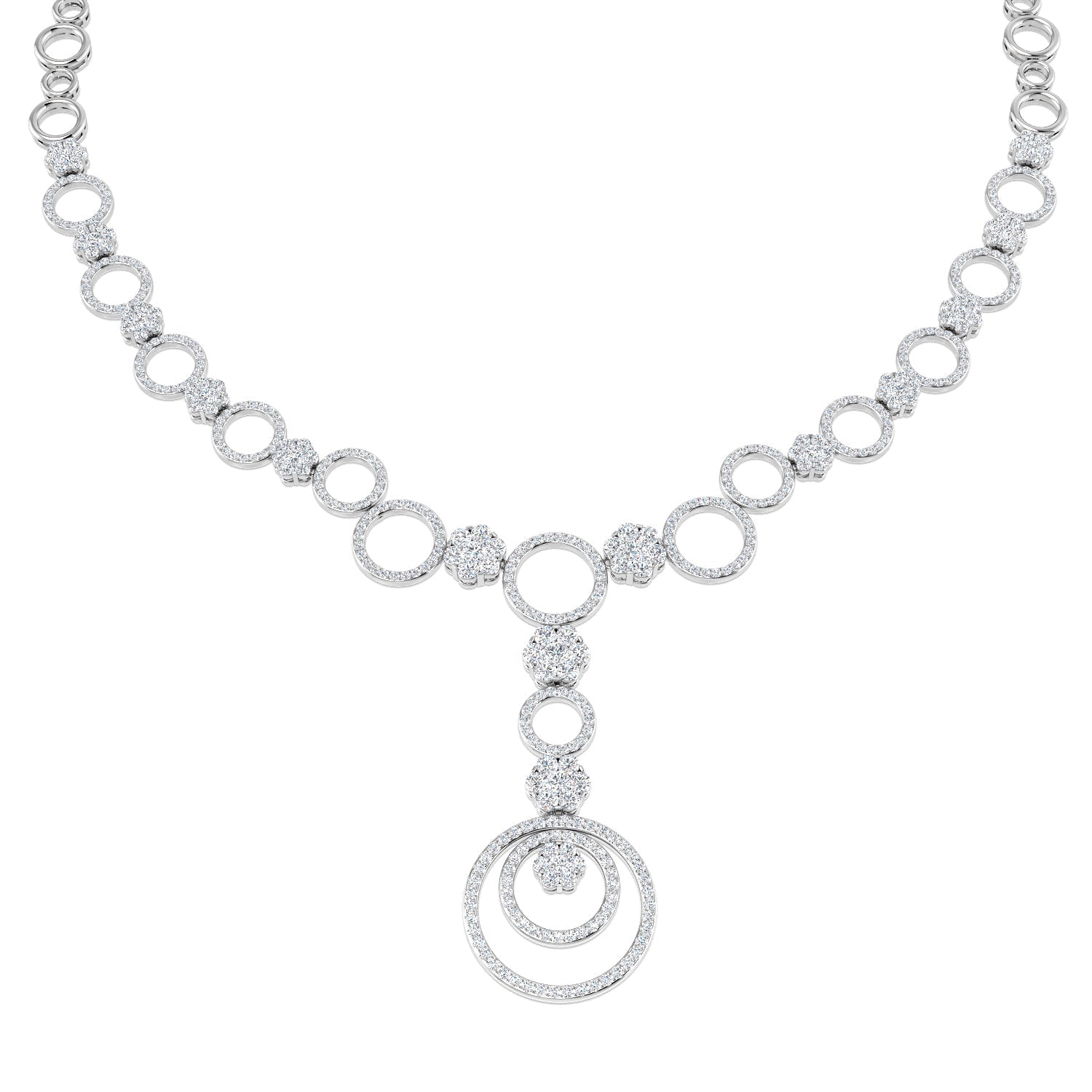 Diamond Circle Necklace 6.5ct Gold in 10K/14K gold and platinum with certified lab-grown or natural diamonds