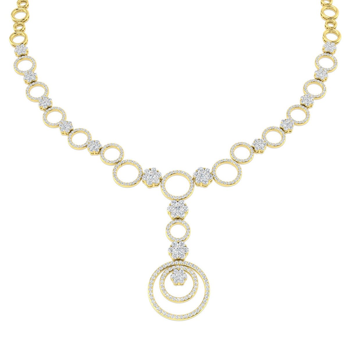Diamond Circle Necklace 6.5ct Gold in 10K/14K gold and platinum with certified lab-grown or natural diamonds