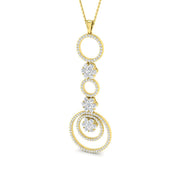 Spiral Diamond Pendant Necklace with Multi-Layer Design Without Chain in 10K/14K gold and platinum with certified lab-grown or natural diamonds