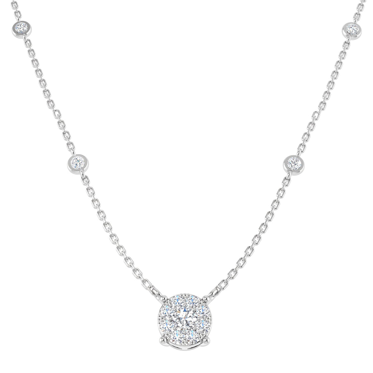 Bifid Diamond Necklace Spectacle 0.5ct Gold in 10K/14K gold and platinum with certified lab-grown or natural diamonds