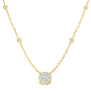 Bifid Diamond Necklace Spectacle 0.5ct Gold in 10K/14K gold and platinum with certified lab-grown or natural diamonds