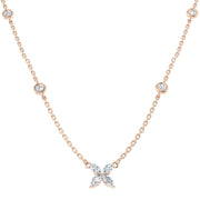 Diamond Butterfly Pendant 0.5ct Gold & Platinum Necklace (Without Chain) in 10K/14K gold and platinum with certified lab-grown or natural diamonds