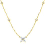 Diamond Butterfly Pendant 0.5ct Gold & Platinum Necklace (Without Chain) in 10K/14K gold and platinum with certified lab-grown or natural diamonds
