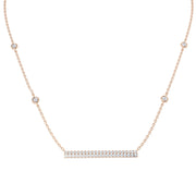 Bar Diamond Necklace 0.75ct Gold in 10K/14K gold and platinum with certified lab-grown or natural diamonds