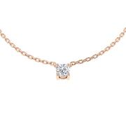 Round Diamond Pendant Necklace 0.15ct to 0.75ct Gold in 10K/14K gold and platinum with certified lab-grown or natural diamonds