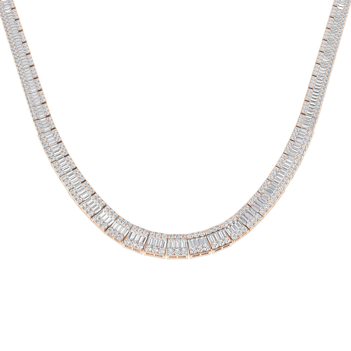 Diamond Tennis Necklace in 10K/14K gold and platinum with certified lab-grown or natural diamonds