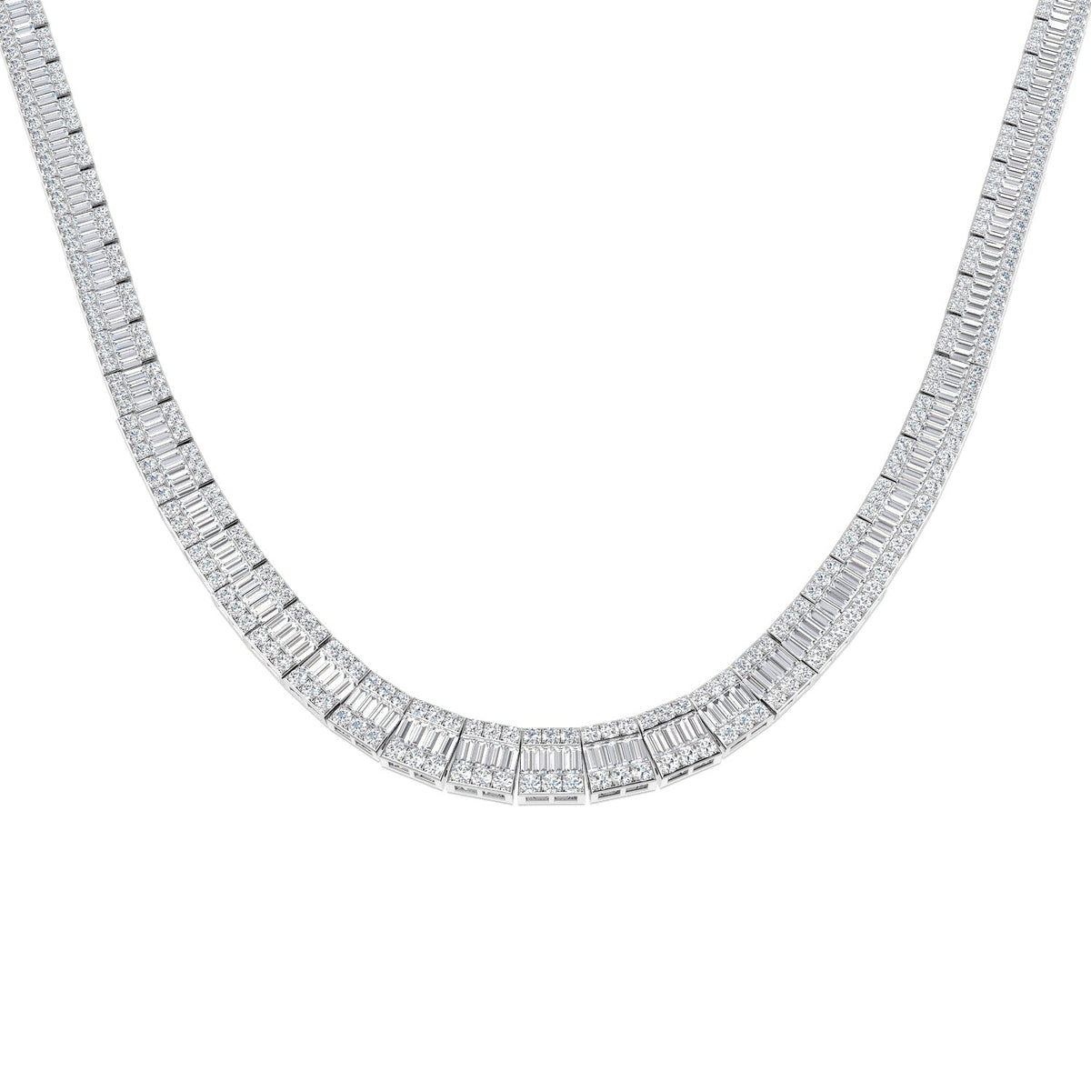 Diamond Tennis Necklace in 10K/14K gold and platinum with certified lab-grown or natural diamonds