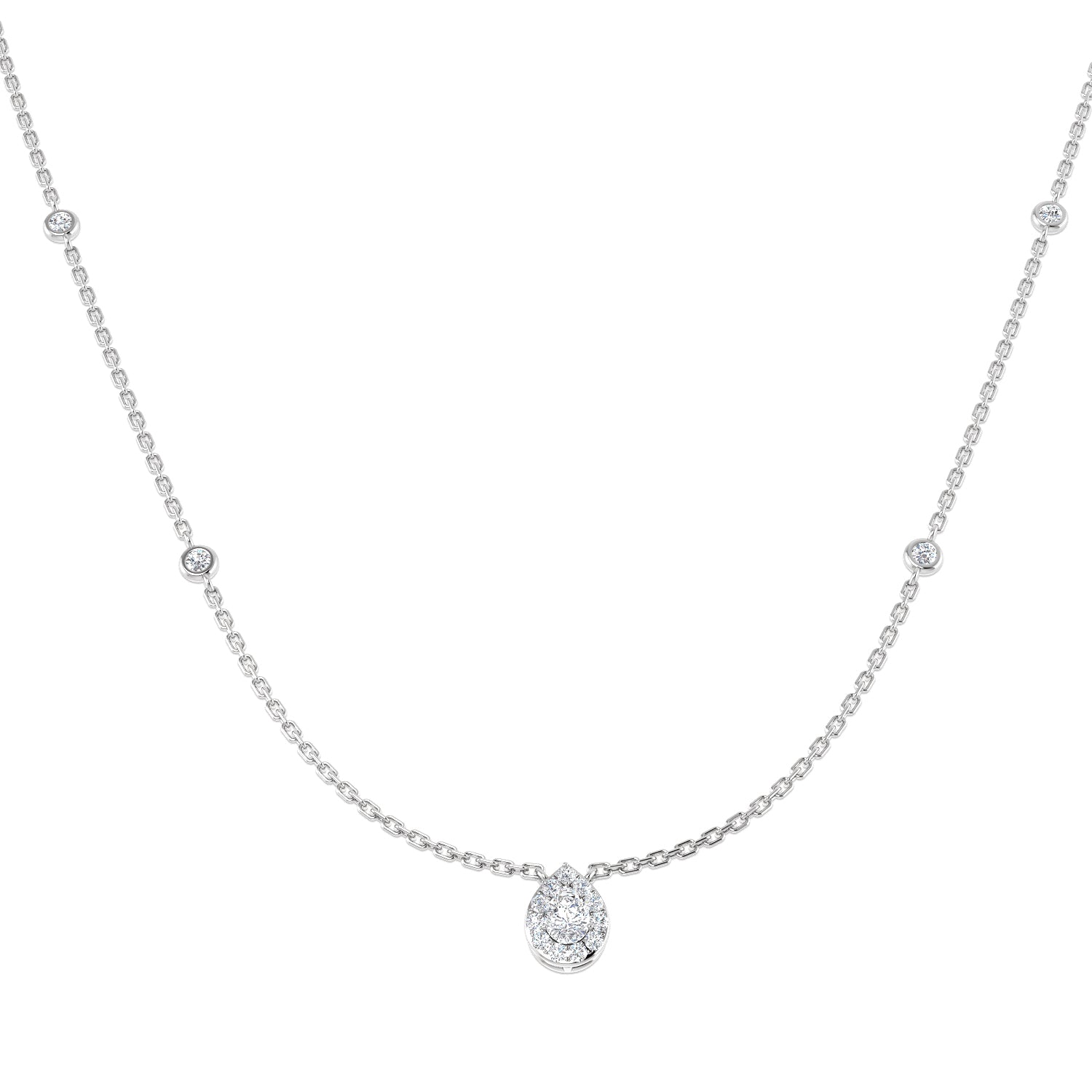 Diamond Drop Necklace 0.3ct to 0.5ct Gold in 10K/14K gold and platinum with certified lab-grown or natural diamonds