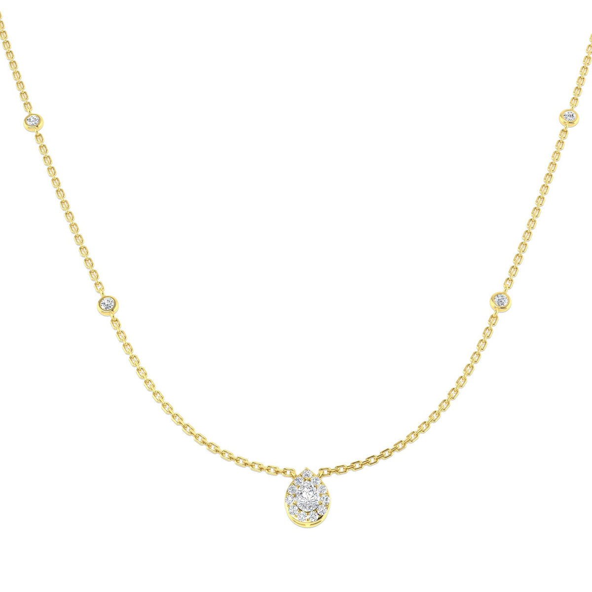 Diamond Drop Necklace 0.3ct to 0.5ct Gold in 10K/14K gold and platinum with certified lab-grown or natural diamonds