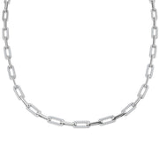 Diamond Paperclip Necklace 2ct Gold in 10K/14K gold and platinum with certified lab-grown or natural diamonds