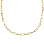 Diamond Paperclip Necklace 2ct Gold in 10K/14K gold and platinum with certified lab-grown or natural diamonds