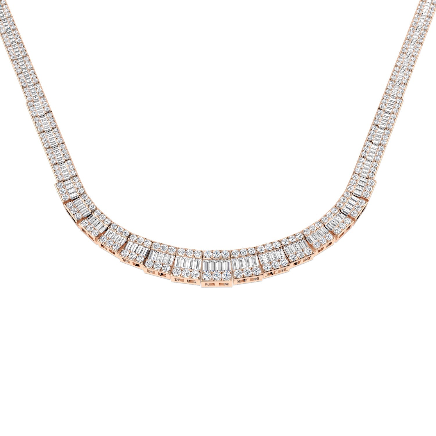 Diamond Tennis Necklace in 10K/14K gold and platinum with certified lab-grown or natural diamonds