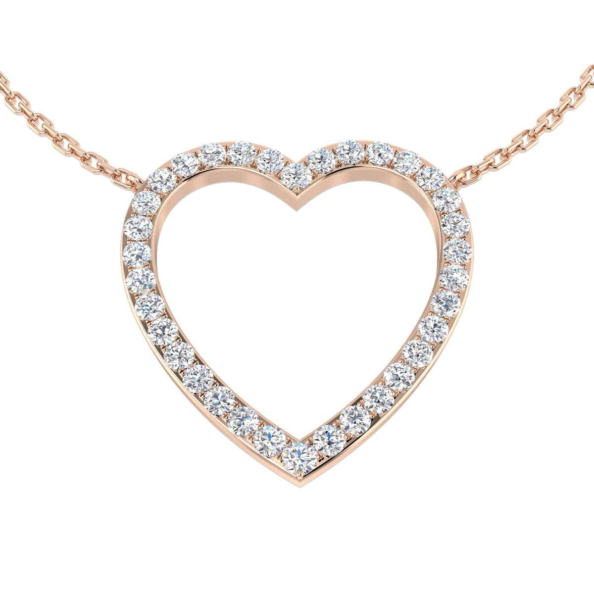Heart-Shaped Diamond Pendant in 10K/14K gold and platinum with certified lab-grown or natural diamonds