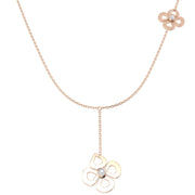 Floral Diamond Pendant Necklace in in 10K/14K gold and platinum with certified lab-grown or natural diamonds