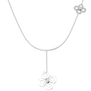 Floral Diamond Pendant Necklace in in 10K/14K gold and platinum with certified lab-grown or natural diamonds