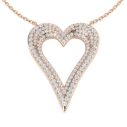 Diamond Heart Pendant Necklace in 10K/14K gold and platinum with certified lab-grown or natural diamonds
