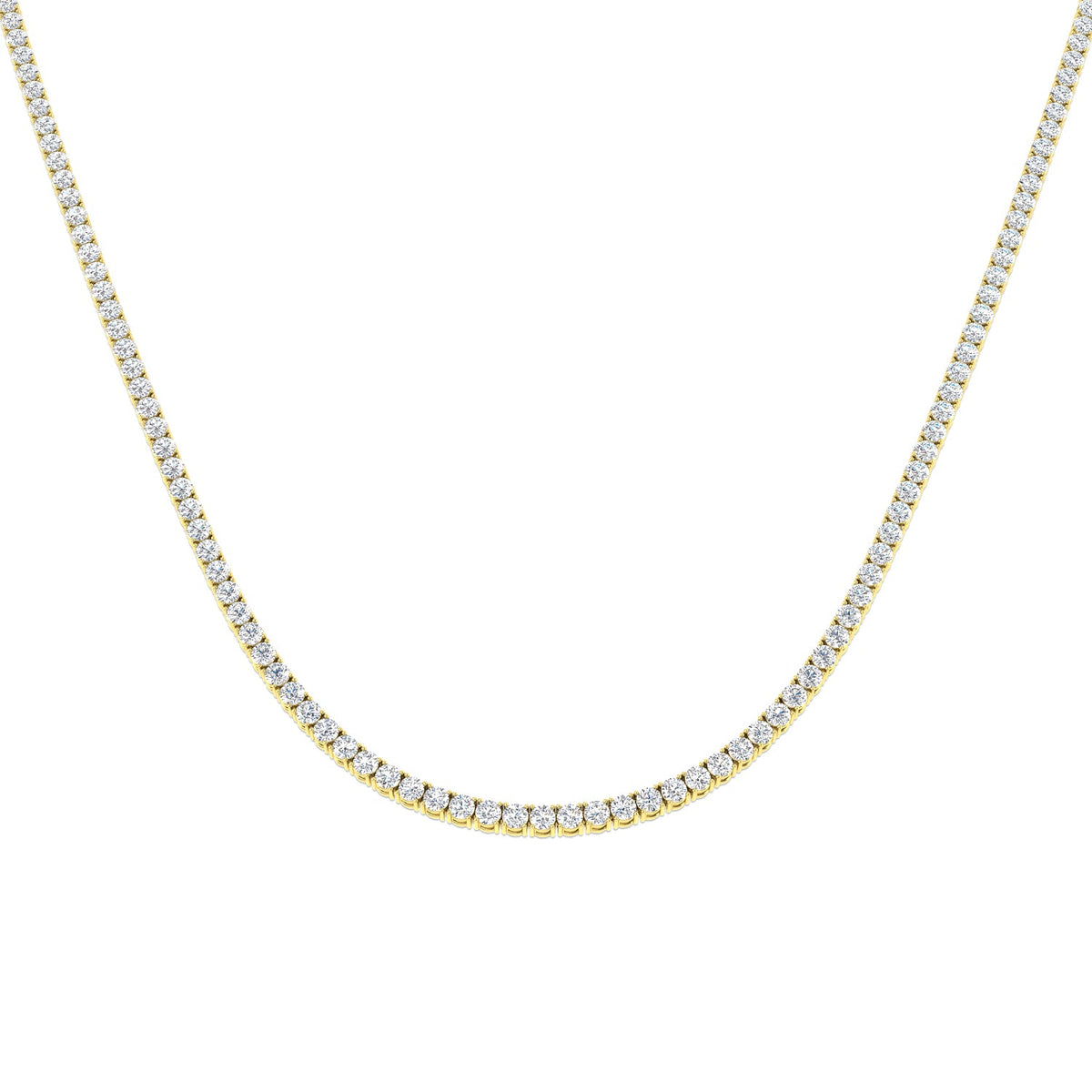Tennis Necklace Available in 2.5ct to 29ct in 10K/14K gold and platinum with certified lab-grown or natural diamonds