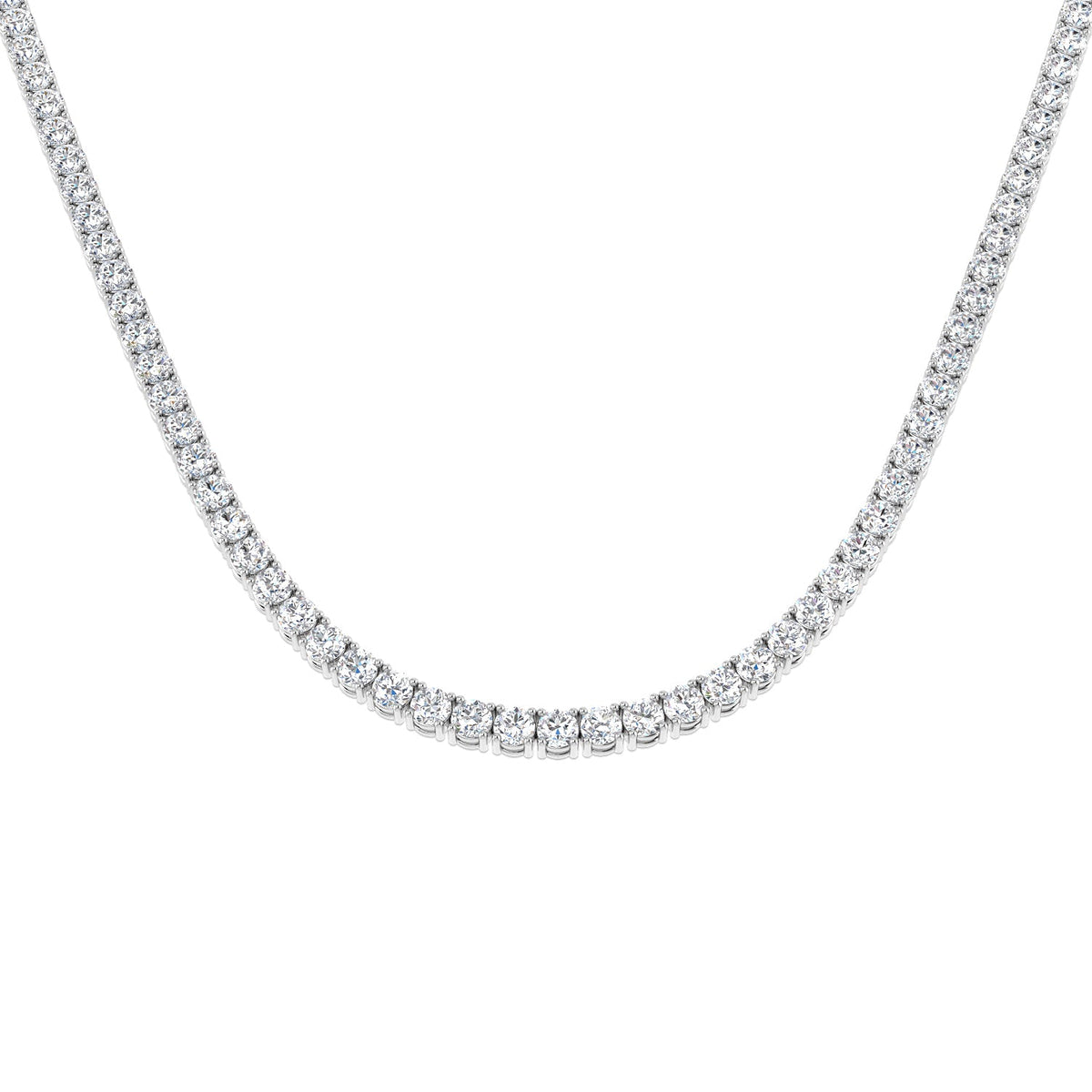 Tennis Necklace Available in 2.5ct to 29ct in 10K/14K gold and platinum with certified lab-grown or natural diamonds