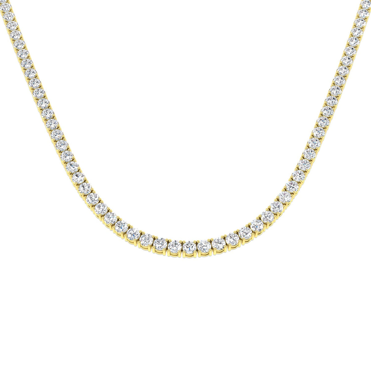 Tennis Necklace Available in 2.5ct to 29ct in 10K/14K gold and platinum with certified lab-grown or natural diamonds