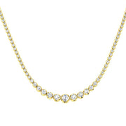 Graduated Diamond Tennis Necklace in 10K/14K gold and platinum with certified lab-grown or natural diamonds