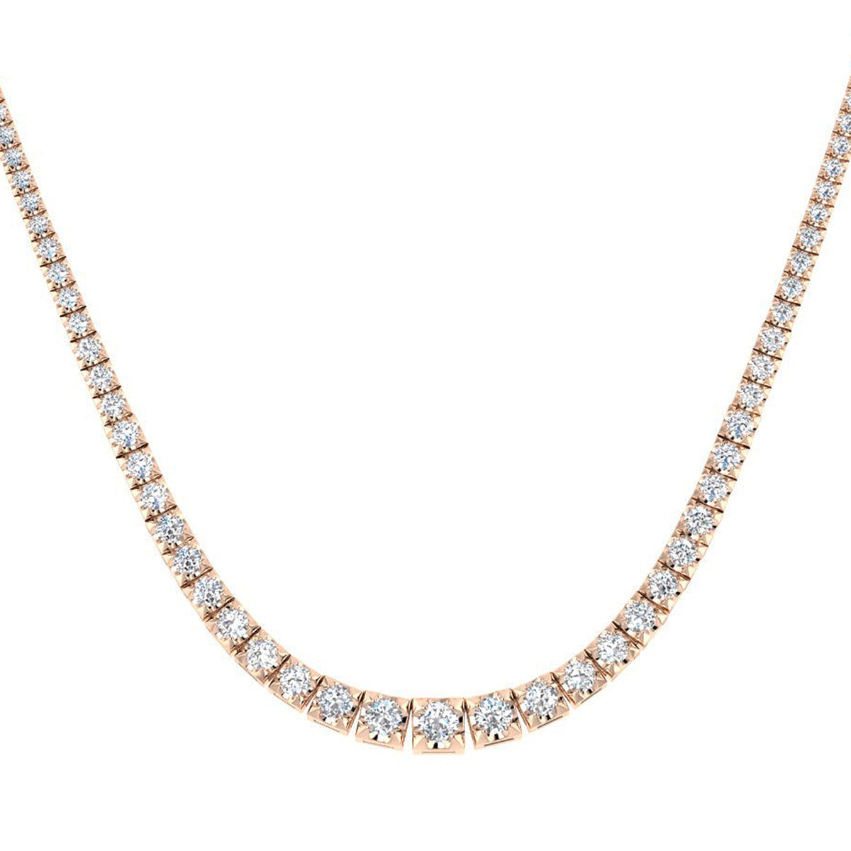 Diamond Tennis Necklace in 10K/14K gold and platinum with certified lab-grown or natural diamonds