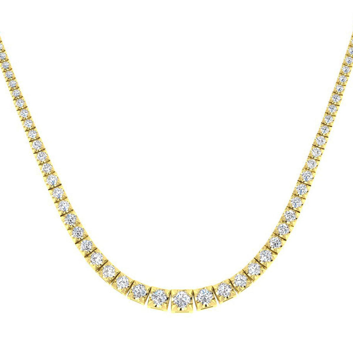 Diamond Tennis Necklace in 10K/14K gold and platinum with certified lab-grown or natural diamonds