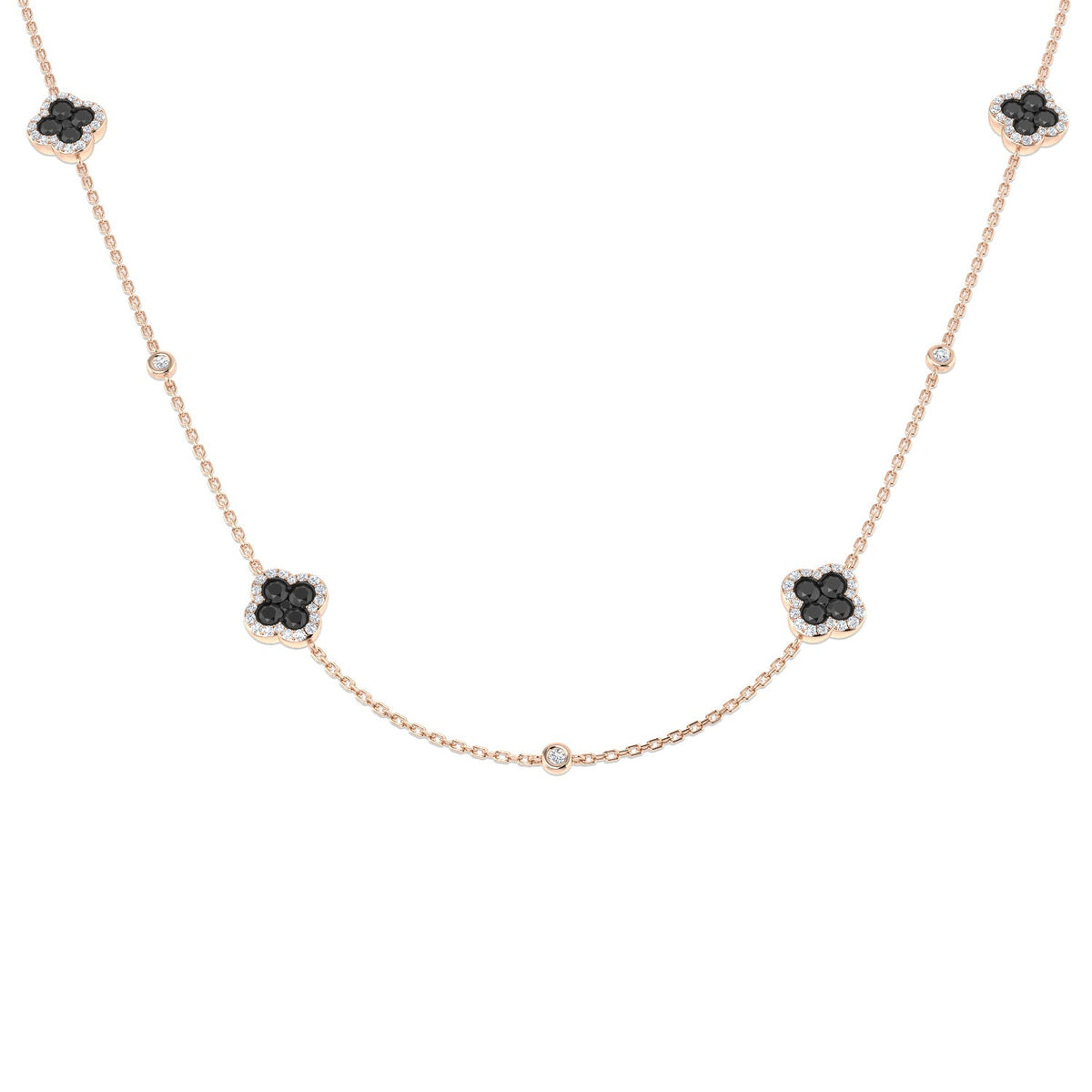 Simon Clover Diamond Necklace 1.5ct Gold in 10K/14K gold and platinum with certified lab-grown or natural diamonds