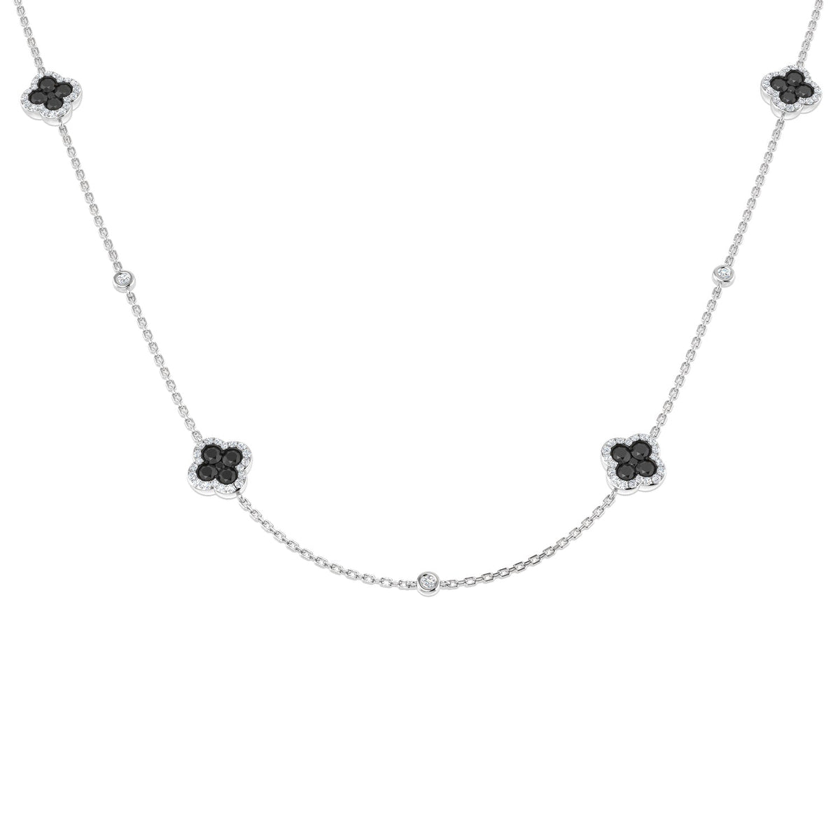 Simon Clover Diamond Necklace 1.5ct Gold in 10K/14K gold and platinum with certified lab-grown or natural diamonds