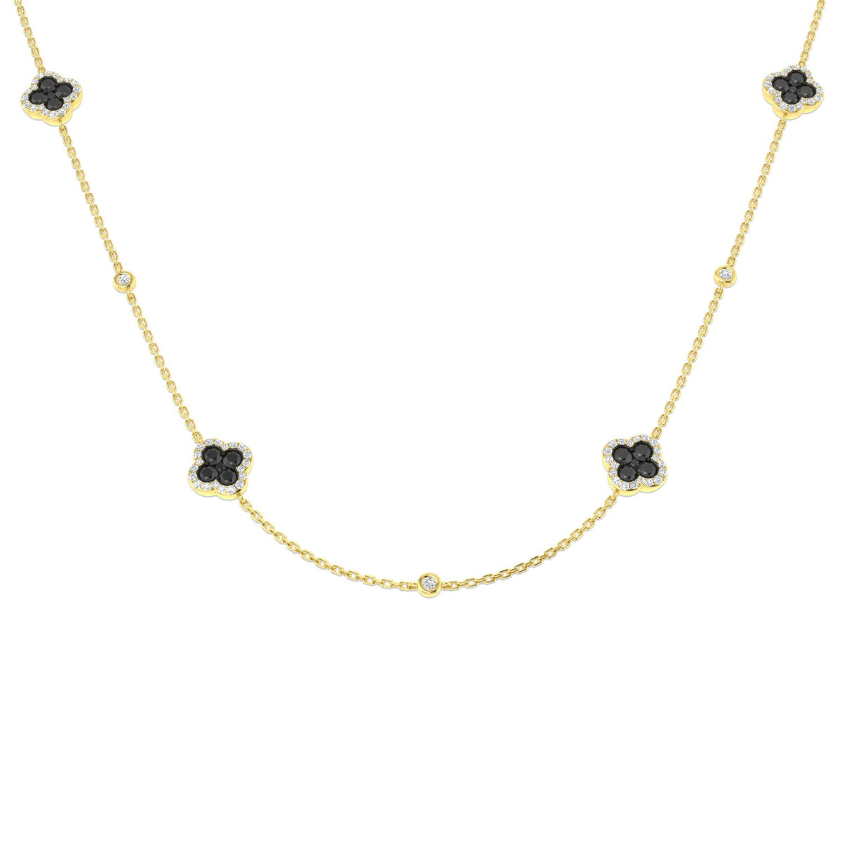 Simon Clover Diamond Necklace 1.5ct Gold in 10K/14K gold and platinum with certified lab-grown or natural diamonds