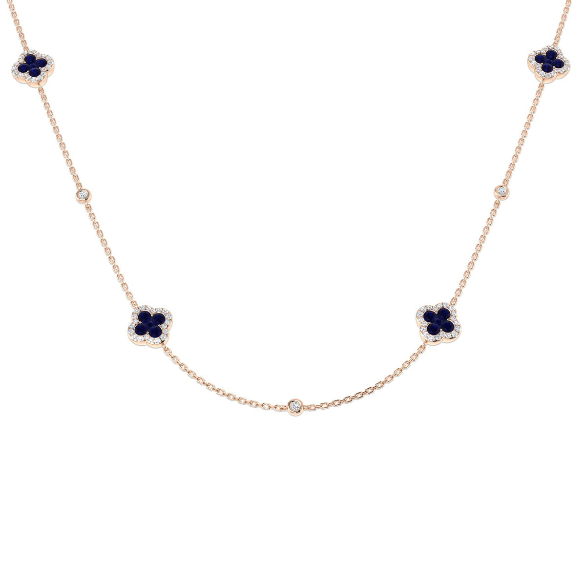 Simon Clover Diamond Necklace 1.5ct Gold in 10K/14K gold and platinum with certified lab-grown or natural diamonds