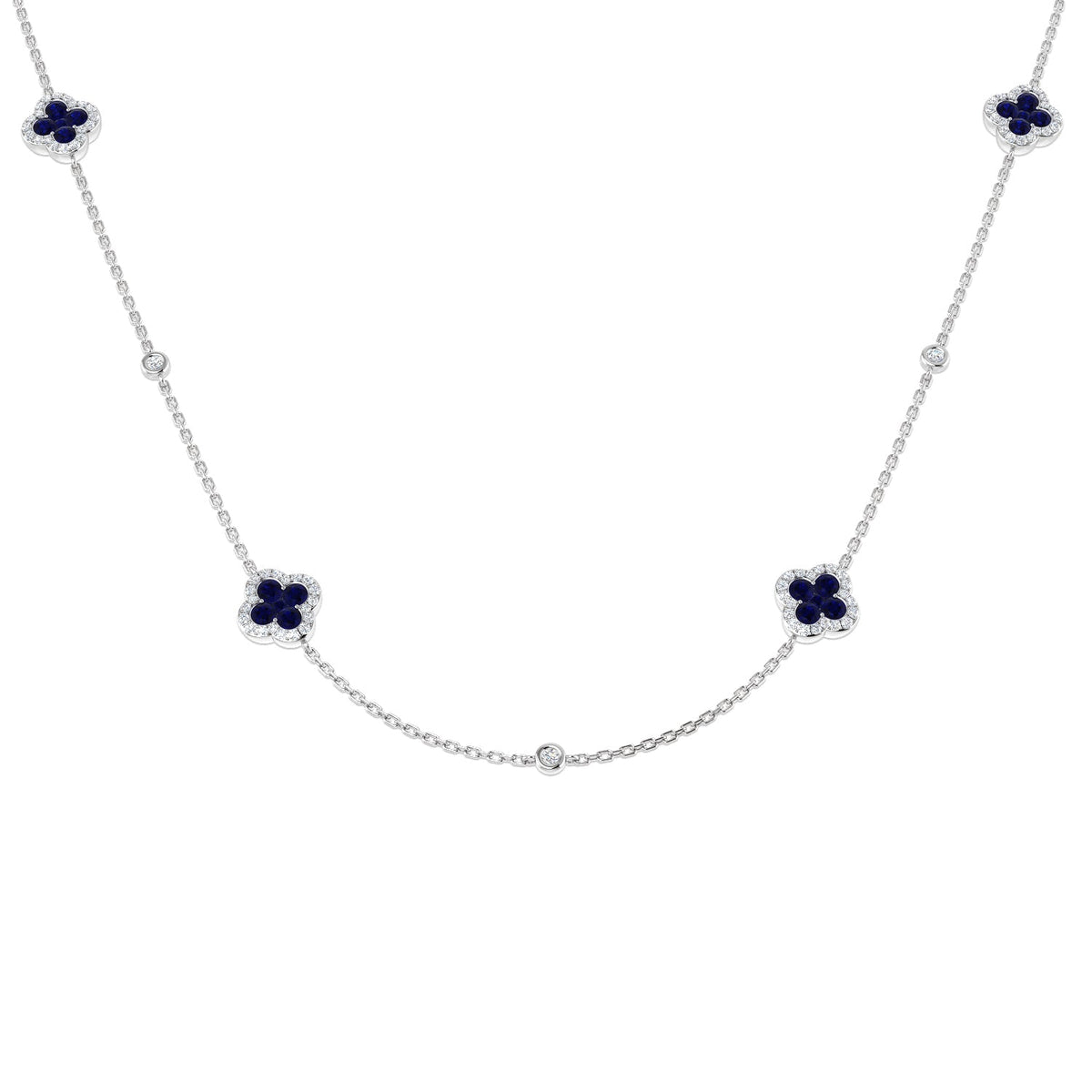 Simon Clover Diamond Necklace 1.5ct Gold in 10K/14K gold and platinum with certified lab-grown or natural diamonds
