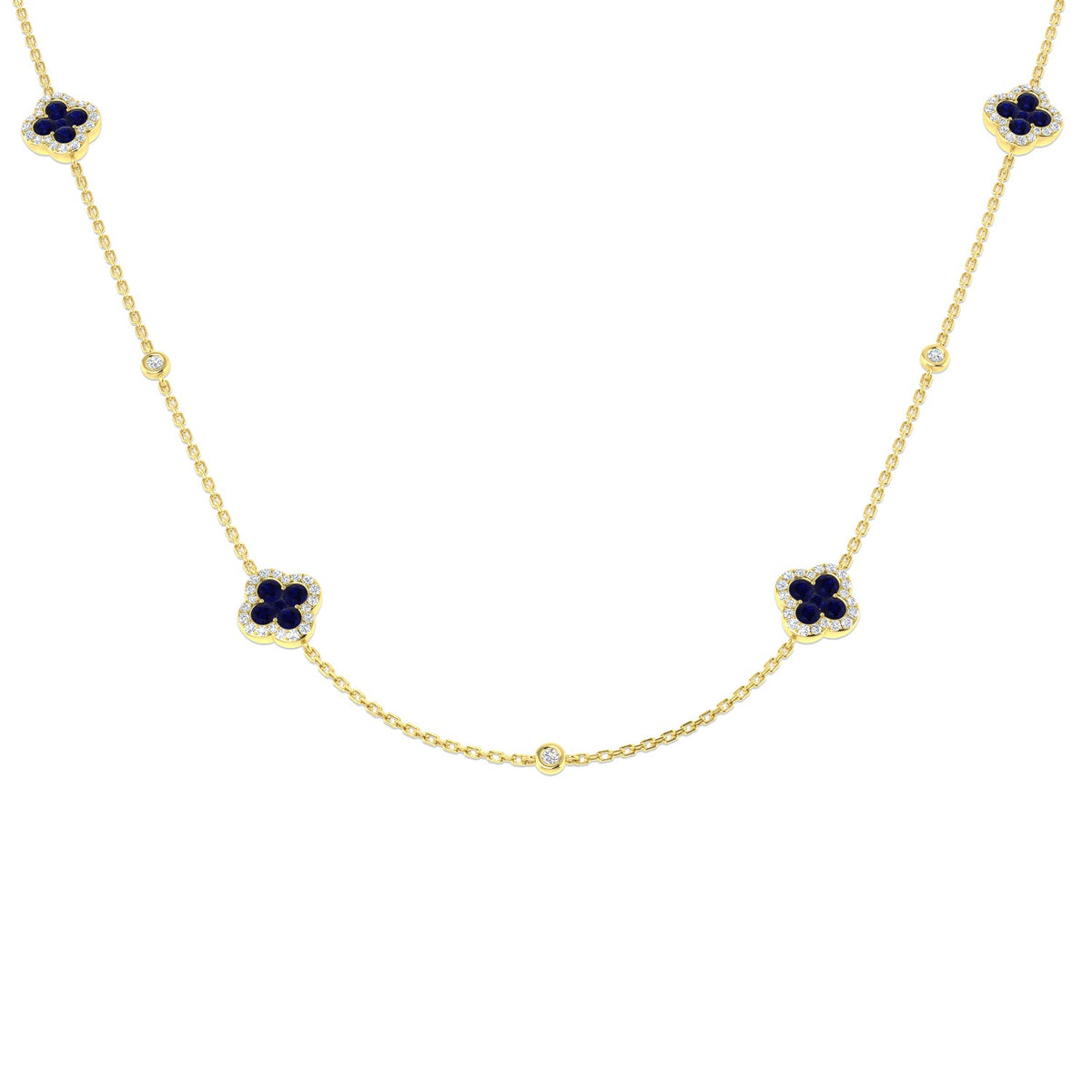 Simon Clover Diamond Necklace 1.5ct Gold in 10K/14K gold and platinum with certified lab-grown or natural diamonds