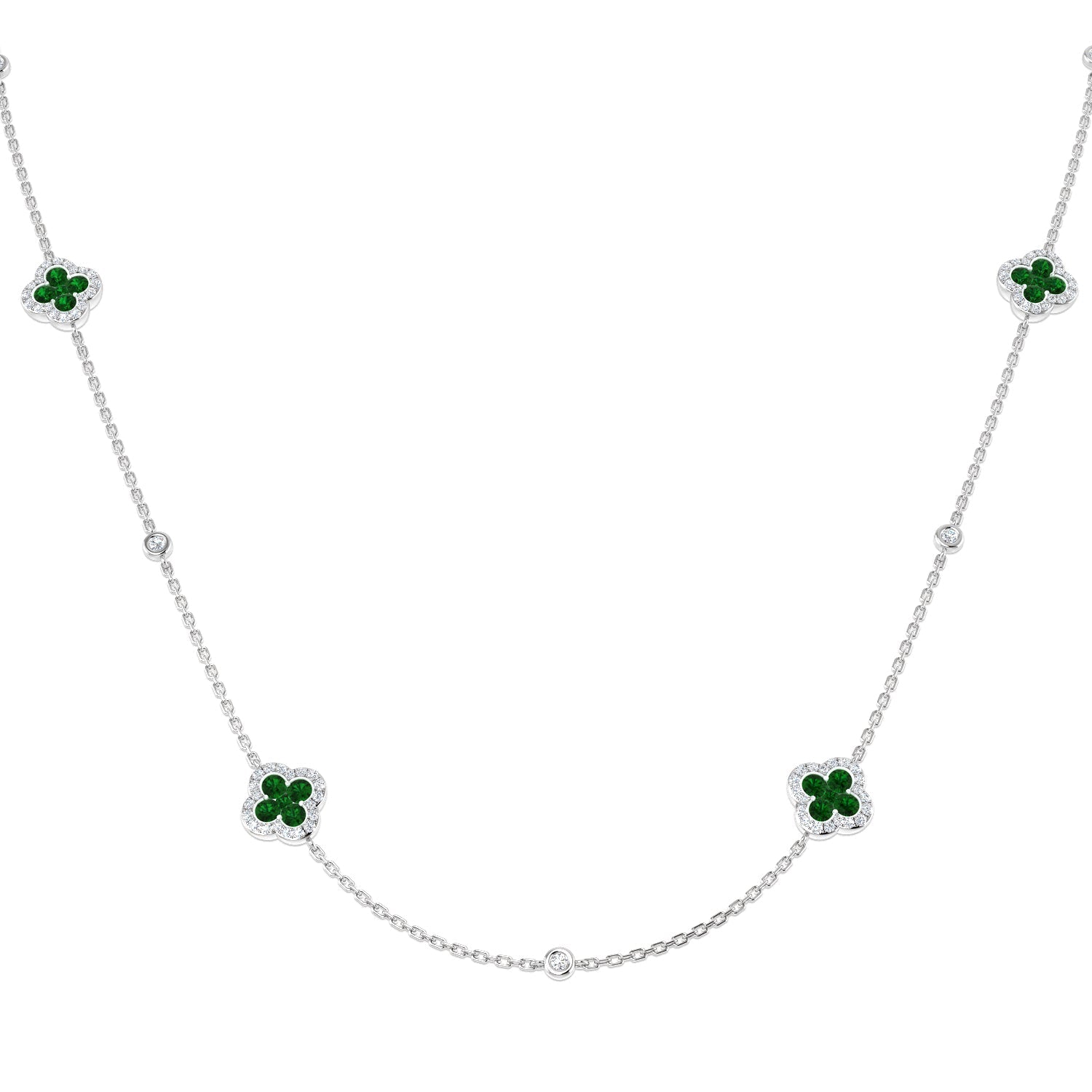 Simon Clover Diamond Necklace 1.5ct Gold in 10K/14K gold and platinum with certified lab-grown or natural diamonds