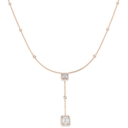 Baguette & Brilliant Diamond Necklace 0.5ct / or in 10K/14K gold and platinum with certified lab-grown or natural diamonds