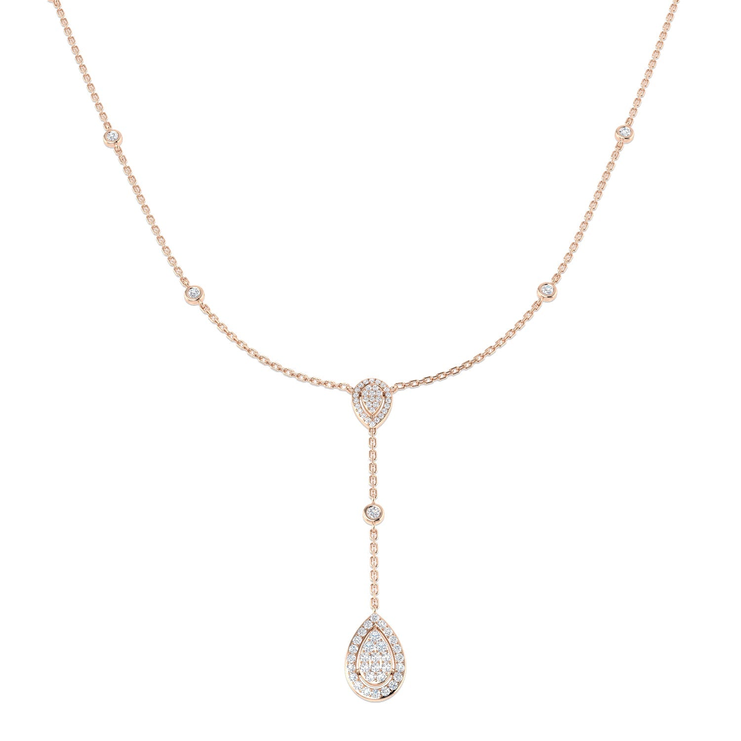 Diamond Cluster Necklace 0.5ct Gold & in 10K/14K gold and platinum with certified lab-grown or natural diamonds