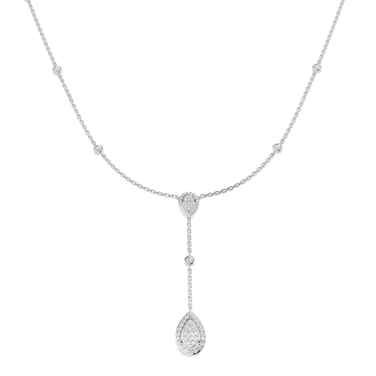 Diamond Cluster Necklace 0.5ct Gold & in 10K/14K gold and platinum with certified lab-grown or natural diamonds