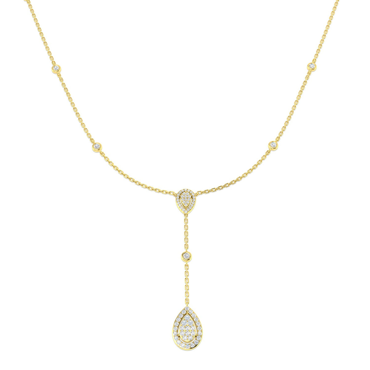 Diamond Cluster Necklace 0.5ct Gold & in 10K/14K gold and platinum with certified lab-grown or natural diamonds